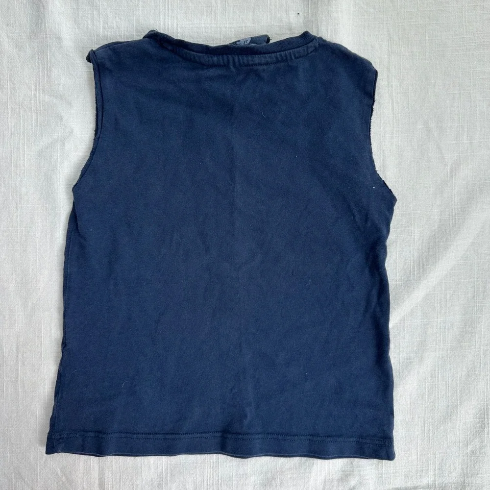 Zara Baby Smurfs‎ Graphic Tank Top Sleeveless Cartoon Character Blue 12-18M
